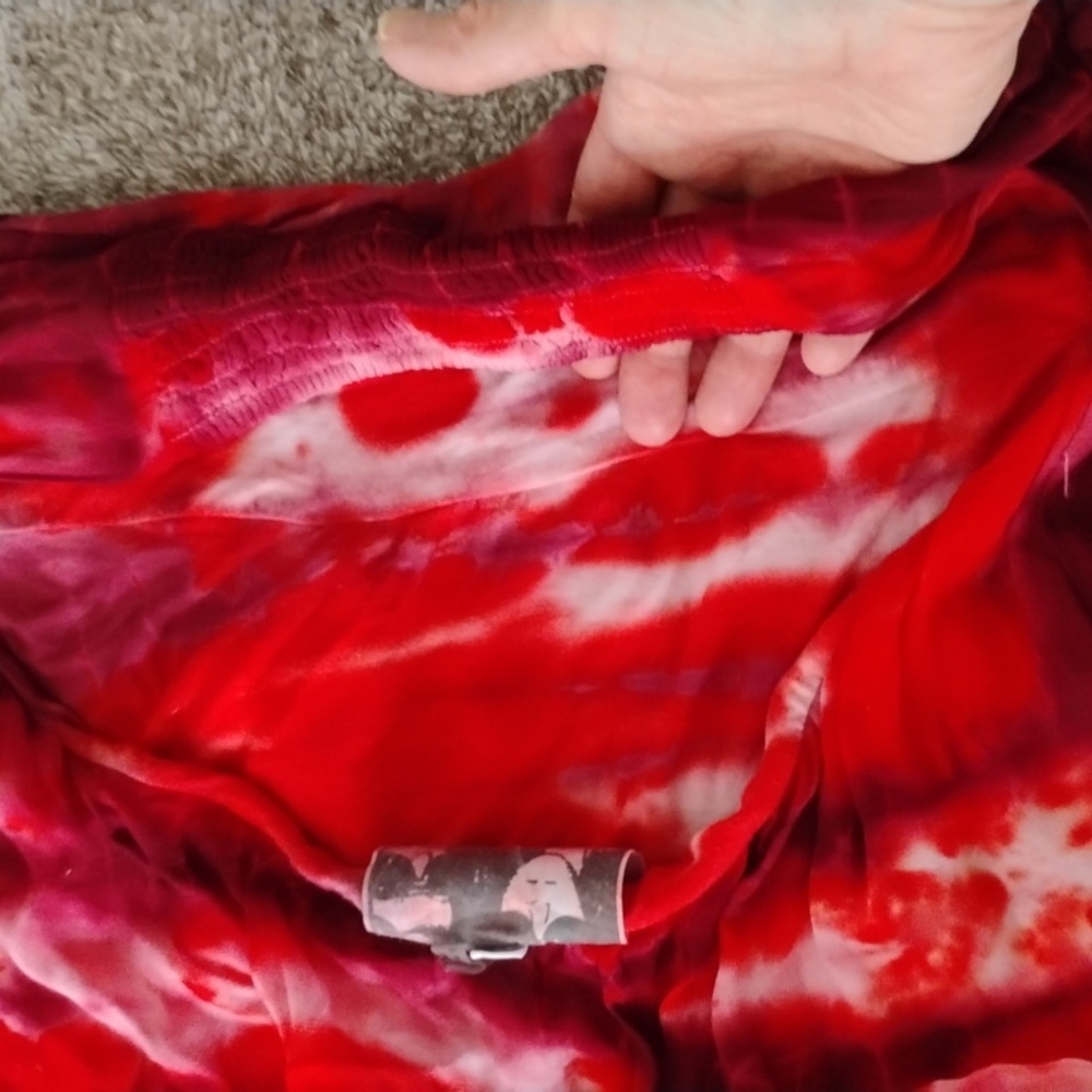 Young Fabulous & Broke Red Tie Dye Maxi Halter Strapless - Picture 9 of 9